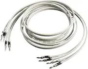 1 Pair of Speaker Wires 5N OFC Conductors Pure Copper Rhodium Plated Banana Plugs(SP-250,8m)
