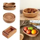 Woven Pattern Display Basket Bread Fruit Tray Home Shop Hotel