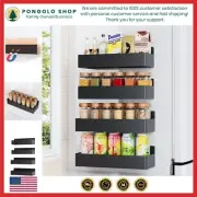 4 Pack Magnetic Spice Bottle Rack Organizer Storage Shelf for Refrigerator Oven