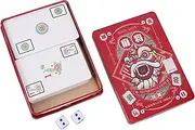 HOOTNEE Portable Set Mini Chinese Mahjong Game 144 Cards Perfect for Parties Camping Outdoor
