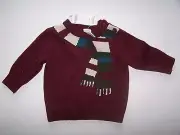 NWT GYMBOREE MAROON SCARF WINTER PULL OVER SWEATER INFANT 6-12 MO