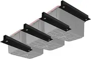 Overhead Garage Storage Rack Adjustable Tote Garage Rail System - Heavy Duty Ceiling Bin Storage Racks Slide Garage Storage System Metal Racks, Supports Most Bins (4 Sets for 3 Bins)