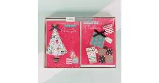 立體聖誕樹及禮物 耶誕盒卡2款共10入【Hallmark-卡片 聖誕節系列】