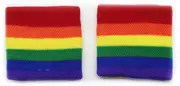 2x RAINBOW WRISTBANDS Gay Lesbian Pride LGBT Mardi Gras Party