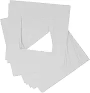 Matting for Picture Frames 10pcs Photo Frame Mats Square Photo Display Mat Pre-Cut Holes Paper Picture Matting for Wall Art (Matte)