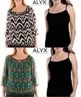NWT Sz 2X & 3X PLUS ALYX Chiffon 3/4 Sleeve Chiffon White/Black Teal Top Blouse