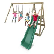 Winston 4 Station Wooden Swing and Slide Set