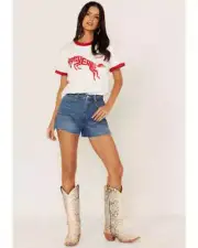Wrangler Women's 75th Anniversary Graphic Ringer Tee