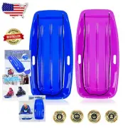 Lightweight 1-2 Rider Snow Sled with Reinforced Handles - Perfect Winter Gift