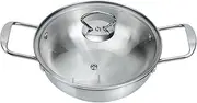 SHOWERORO Mini Double Handle Pot Noodle Soup Pot Stainless Steel Cookware Heat Resistant for Home and Travel