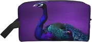 [FSCEV] Purple Peacock Pattern Storage Bag Toiletry Bag Travel Bag Cute Cosmetic Bag Makeup Accessories, White, One Size