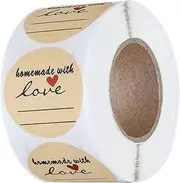 TEMPNAP 1Roll Thank You Stickers Decorative Label Stickers for Present Wrapping Homemade Baking and Craft Decoration Easy Peel Adhesive Sealing Labels