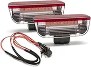Pexorin 2x, for VW, for Passat, B6 B7 B8, for Passat, CC/CC, for Jetta, V/, for Bora, White/Red Front Door Courtesy Lights Under Warning Lamps Puddle Lights License Plate Light(BLACK White Red)