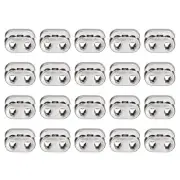 20Pcs Alloy Spring Cord Lock Ends Toggle for Shoelaces Bright Silver 15.7x11.8mm