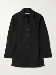 [ALEXANDER WANG] ALEXANDER WANG - Cotton-poplin Mini Shirt Dress - Black - US8 US 8 Black