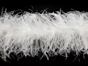 2 Yards - White 3 Ply Ostrich Feather Fluffy Boa Wedding Dress, Costume, Cosplay