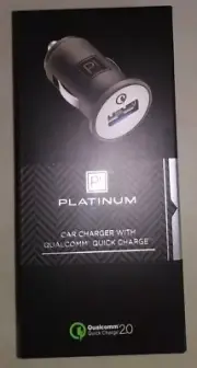 NEW PLATINUM CAR CHARGER QUALCOMM QUICK CHARGE 2.0 BACKWARDS COMPATIBLE G-19