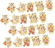 Vivid Diy Phone Case Ornaments 25pcs Tiger Hairpin Making Charms for Headdress Decor Random Style