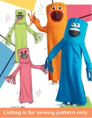 SEWING PATTERN Sew Men Women Teen Costume Halloween Tube Man Outfit Funny 11151