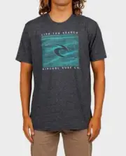 Rip Curl Men's S/S T-Shirt TOPOGRAPHY MTW - BLK - Medium - NWT LAST ONE LEFT