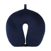 Black Travel Neck Pillow Support Soft Plane Roll Cushion Buses Trains Microbeads