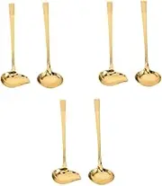 HOLIDYOYO 3sets Stainless Steel Soup Spoon Long Handle Sauce Portioning Spoon Versatile Cooking Tool for Gravy and More 2pcs*3