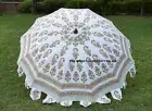 Indian Hand Block Printed Garden Parasol Outdoor Sun Shade Patio Party Umbrella