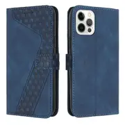pro max Case PU Leather Flip Cover Magnetic Clasp Design Wallet Card Slots Stand Case - Blue