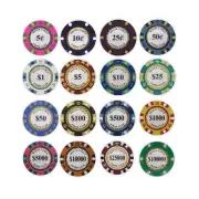 400 Monte Carlo Club Poker Chips - 14 gram - Pick Your Denominations