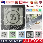 Digital Bathroom Shower Clock Timer Alarm Temperature Meter Humidity Waterproof