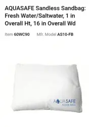 AQUASAFE AS10-FB Sandless Sandbag,White,22 inL,16inW,PK10 60WC90