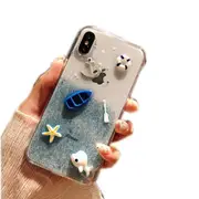 Shockproof Epoxy Glitter Dolphin Pattern Soft Tpu Case For Iphone Xr
