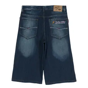 牛仔七分褲 七分牛仔褲 刷白牛仔短褲 彈性丹寧短褲 車繡後口袋 Cropped Jeans Jean Shorts Denim Shorts Short Pants Stretch Jeans Embroidered Pockets (307-7500-08)深牛仔 L XL 2L 3L 4L 5L (腰圍:30~41英吋 / 76~104公分) 男 [實體店面保障] sun-e