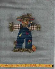 Scarecrow for Fall Decorating- Completed Hand Cross Stitched unframed