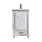 SUDIO Bath Vanity 20.5" Soft-Close Door/Drawer Solid Wood Grain White/Ceramic
