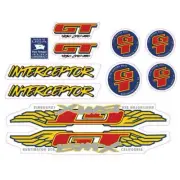 GT - 1993 Interceptor - for black frame - decal set - Old school bmx