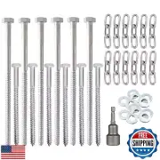6pcs 3/8 x 8 and 6pcs 3/8 x 12 Heavy Duty Camping Ground Anchors, Non-Rust Te