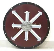 Handmade Wooden Shield Viking Chaos Cross Shield Sca Larp Round 30" Inch Shield
