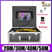 17MM Industrial Endoscope Sewer Pipe Inspection Video Camera w/ Meter Counter
