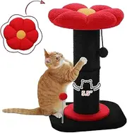Cat Scratching Post with Removable Flower Bed & Spring Ball – Super Thick Scratching Post for Indoor Cats(Red)