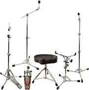 ChromaCast Retro Double Braced Drum Hardware Pack with Pro Series Chain Drive Pedal & Throne (CC-RS-KIT-3)