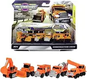 Micro Machines MMW0021 Construction Crew Pack, Features 5 Plus Corresponding Scene-Highly Collectible Themed Toy Cars – Tiny Vehicles, Huge World, Orange