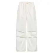 Drawstring Harem Pants White - M