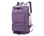 Large Capacity Waterproof Travel Backpack Dry Wet Separation Sport Gym Bag with Shoe Compartment-Purple