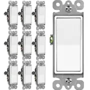 10 Pack 3-Way Decorator Light Switch, 15A 120/277V, Single Pole or Three Way,...