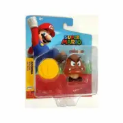 SUPER MARIO BROS GOOMBA ACTION FIGURE W/ BONUS COIN NEW MOC NES N64 NINTENDO 2.5