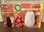 Air Wick Essential Oils Mist Diffuser + 2 refills Apple Cinnamon Medley NEW!