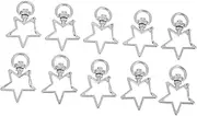 NOLITOY Key Ring Connector 40pcs Silver Metal Star Shape Lobster Clasp for Quick Connect/Disconnect