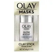 Olay Masks Glow Boost Clay Stick, White Charcoal, 48 g
