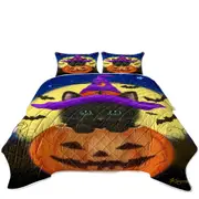 Funny Cute Halloween Black Cat in Pumpkin Coverlet